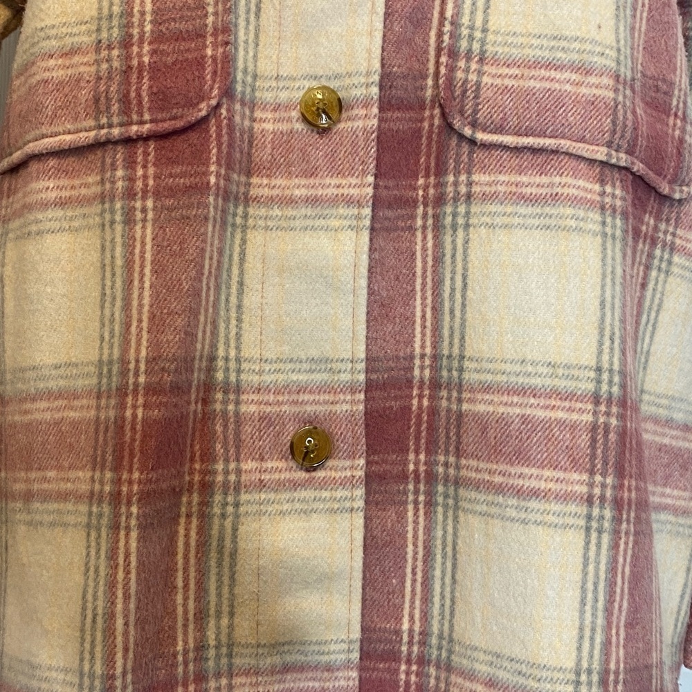 Banana‎ Republic Pink Cream Plain Flannel Wool Blend Shacket Size M - Picture 13 of 16